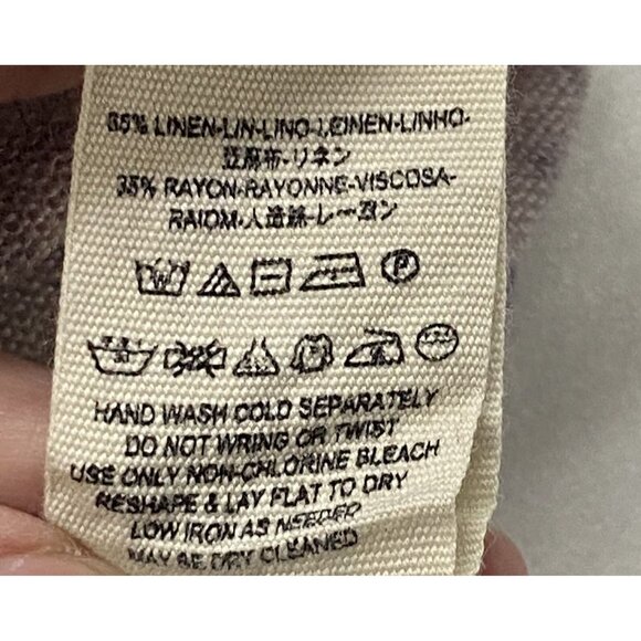 WE THE FREE Long Sleeve Cropped Tee Space Tie Dye Linen Blend Sz S Gray 6-16 - Picture 13 of 13